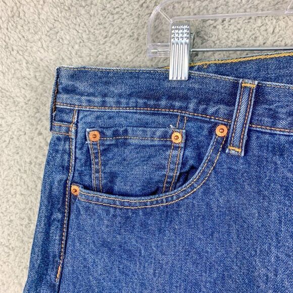 Levis 501 Jeans Mens 42 Blue Button Fly Denim Western Cowboy Outdoor Casual - Picture 4 of 15